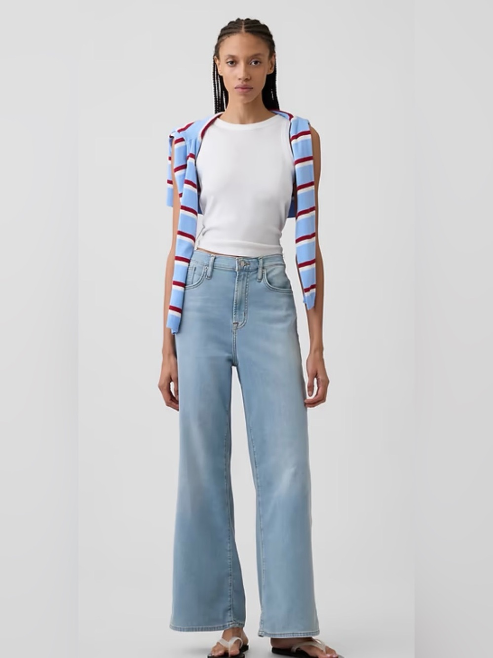 GAP sweatpant Terry cloth Light Blue l Jeans - wide leg